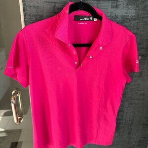 Ralph Lauren Black Label Polo Shirt Classic Fit Short Sleeve Magenta Size M